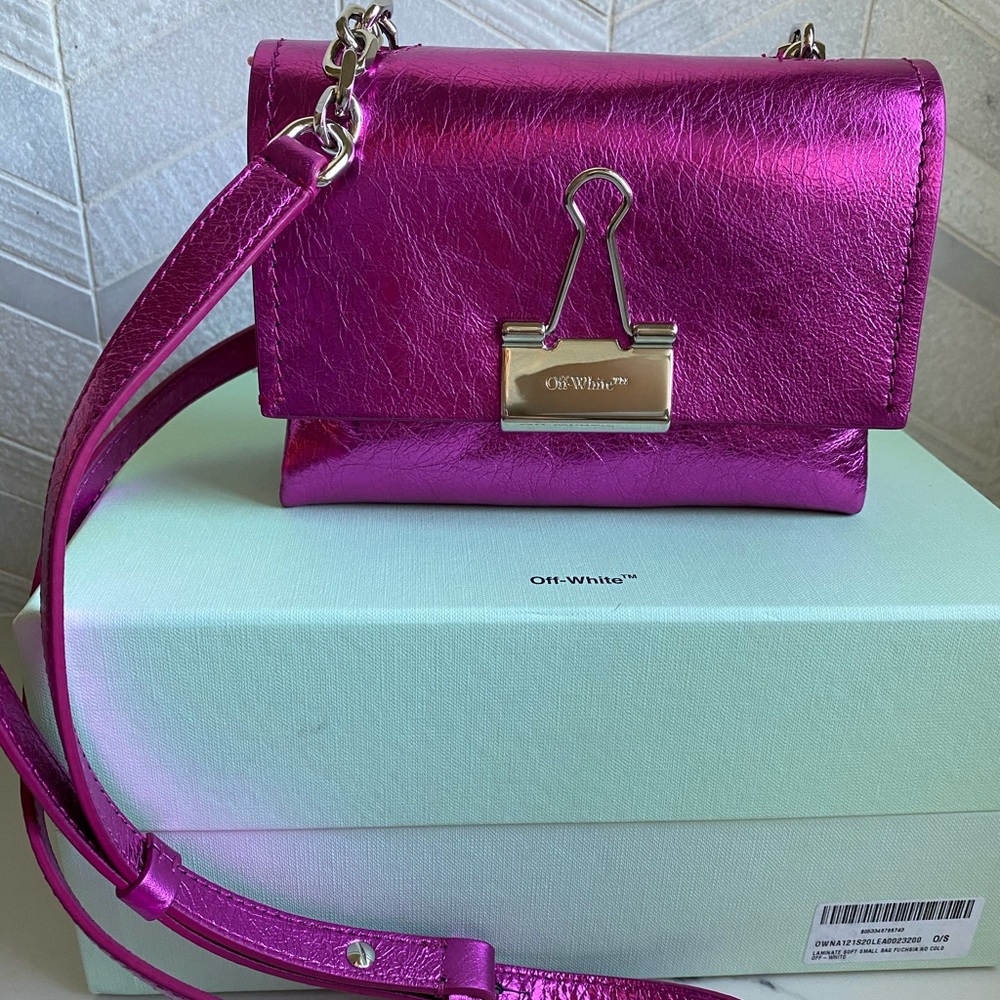 TRADED NWT💗Off-White Binder Clip Crossbody - Picture 8 of 11